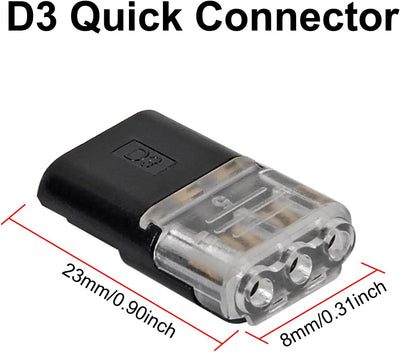 Conector cable 3pines automotriz led diy con bloqueo