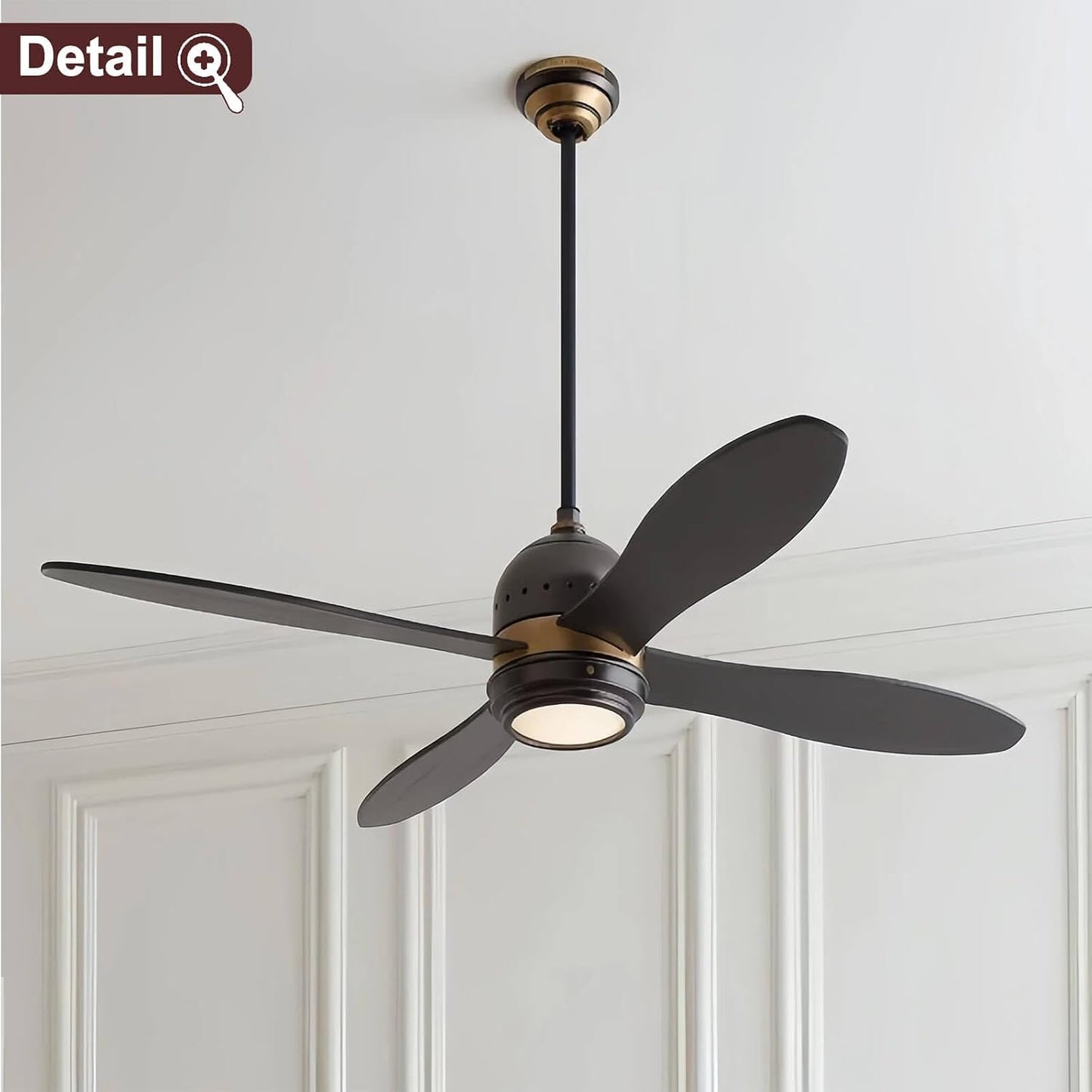 Ventilador techo 48pulg roscado barra extensión 1pulg negro mate