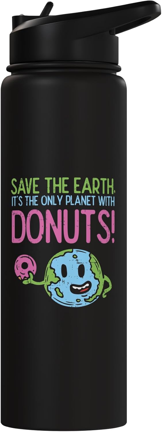 Botella de agua aislada de acero inoxidable con diseño Save The Earth