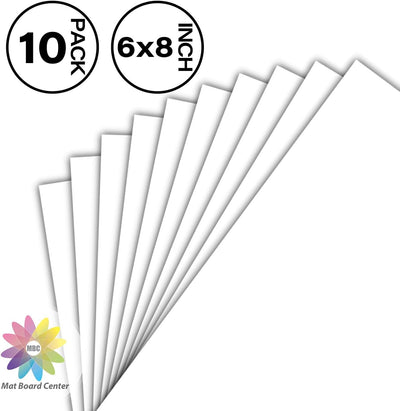 Mat Board Center 10 Pzas Cartón Blanco 6x8 Sin Corte