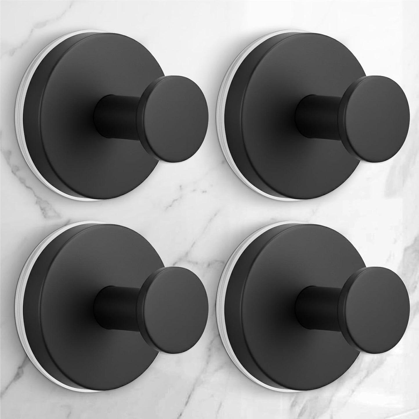 Ganchos ducha ventosa reutilizables sin taladrar pack 4 negro