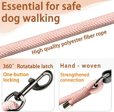 Correa perro 5ft resistente 440lb antideslizante hebilla 360