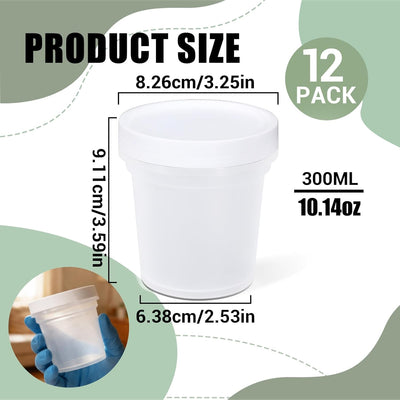Paquete de 12 recipientes de almacenamiento de alimentos 10 oz con tapas giratorias sin BPA