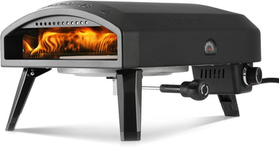 Horno pizza gas exterior 12pulg 950°F 60s cocción rápido negro