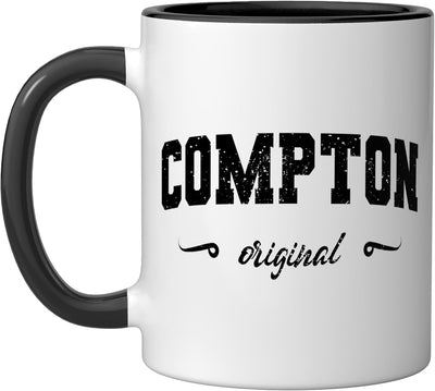 Taza Cerámica Compton Original Negro/Blanco