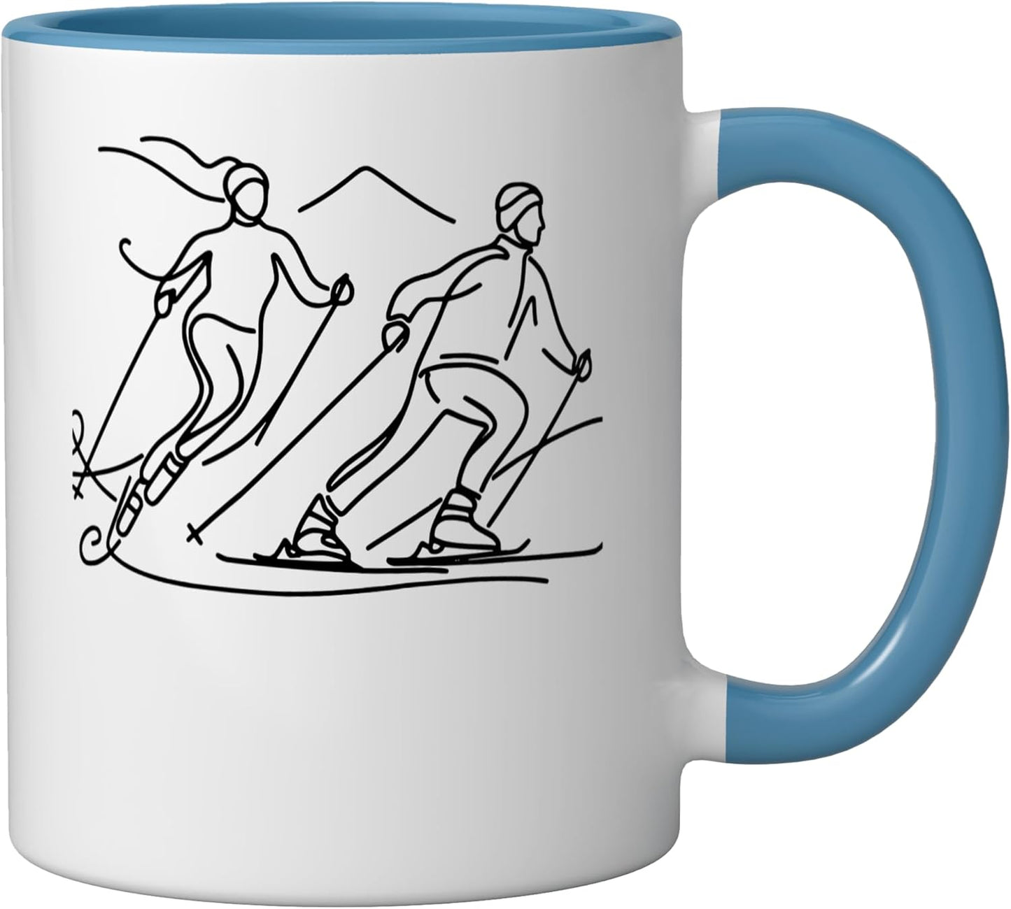 Taza Cerámica para Deportes de Invierno Azul/Blanco