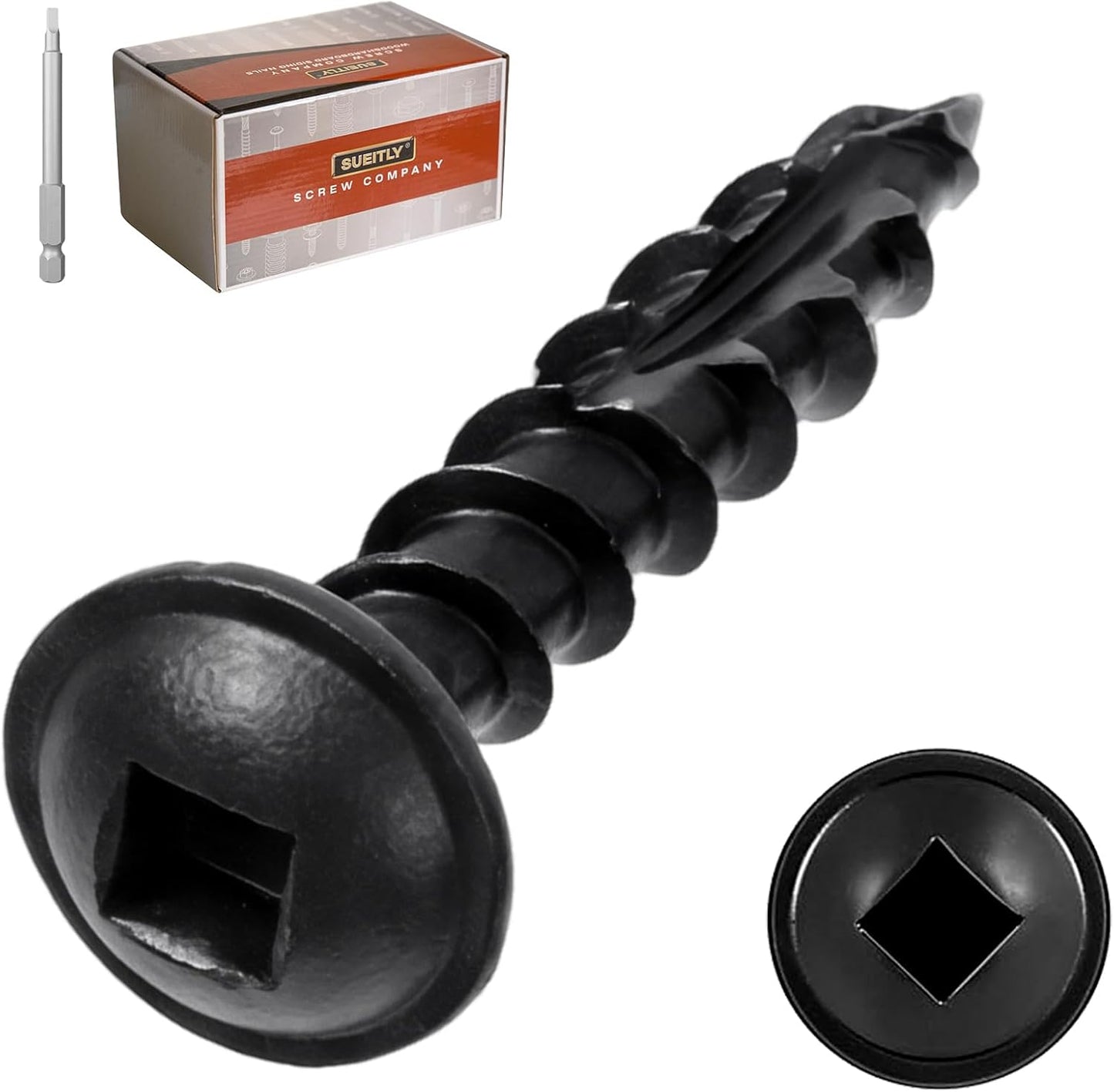 Tornillos bolsillo #8x1 120s madera cuadrado negro auto roscante
