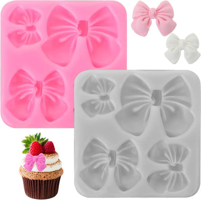 2 Moldes Silicona Chocolate Lazo Mariposa Boda Cumpleaños