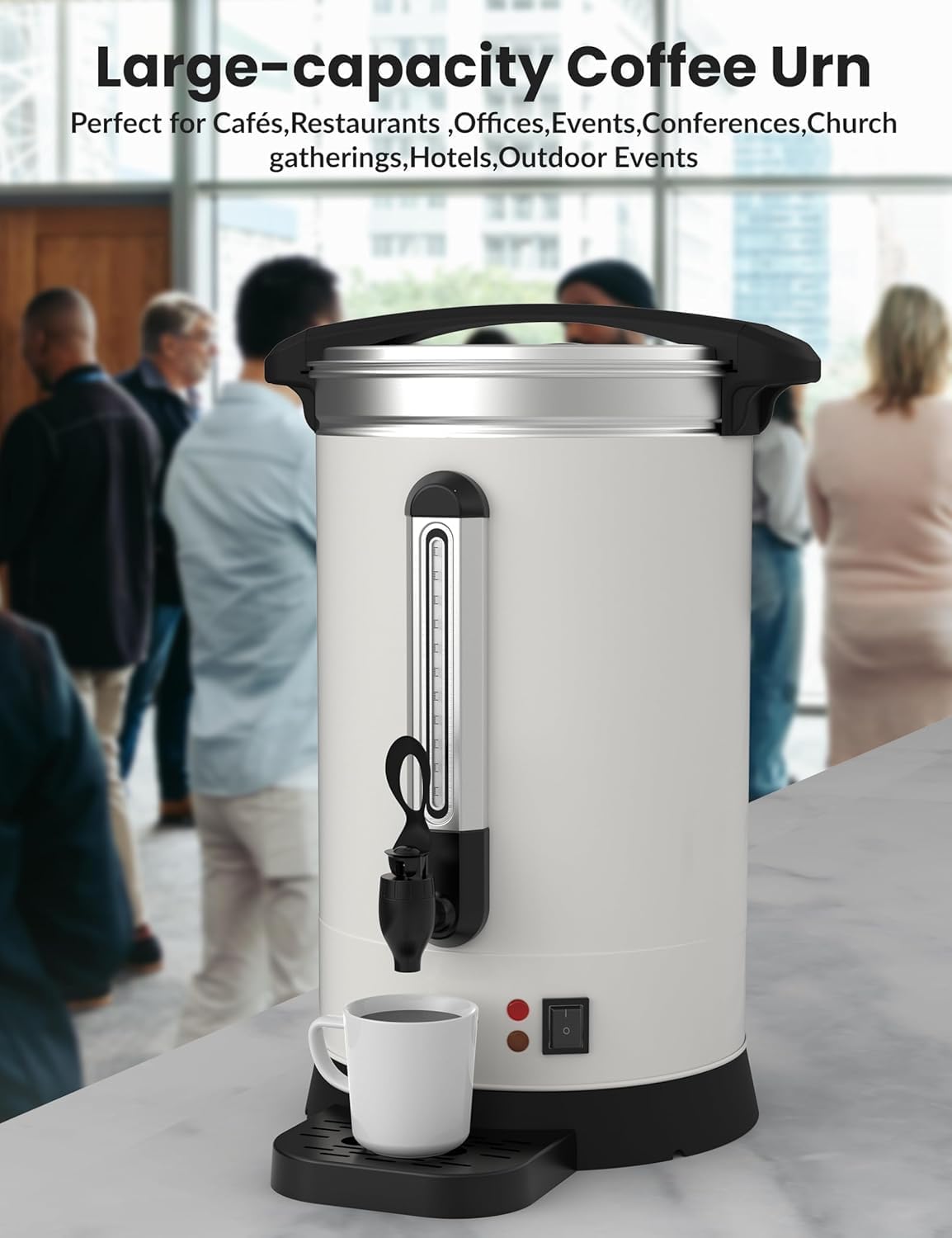 Cafetera comercial 12L acero inox 80 tazas doble pared