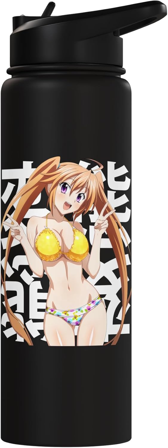 Botella de agua aislada de acero inoxidable anime waifu