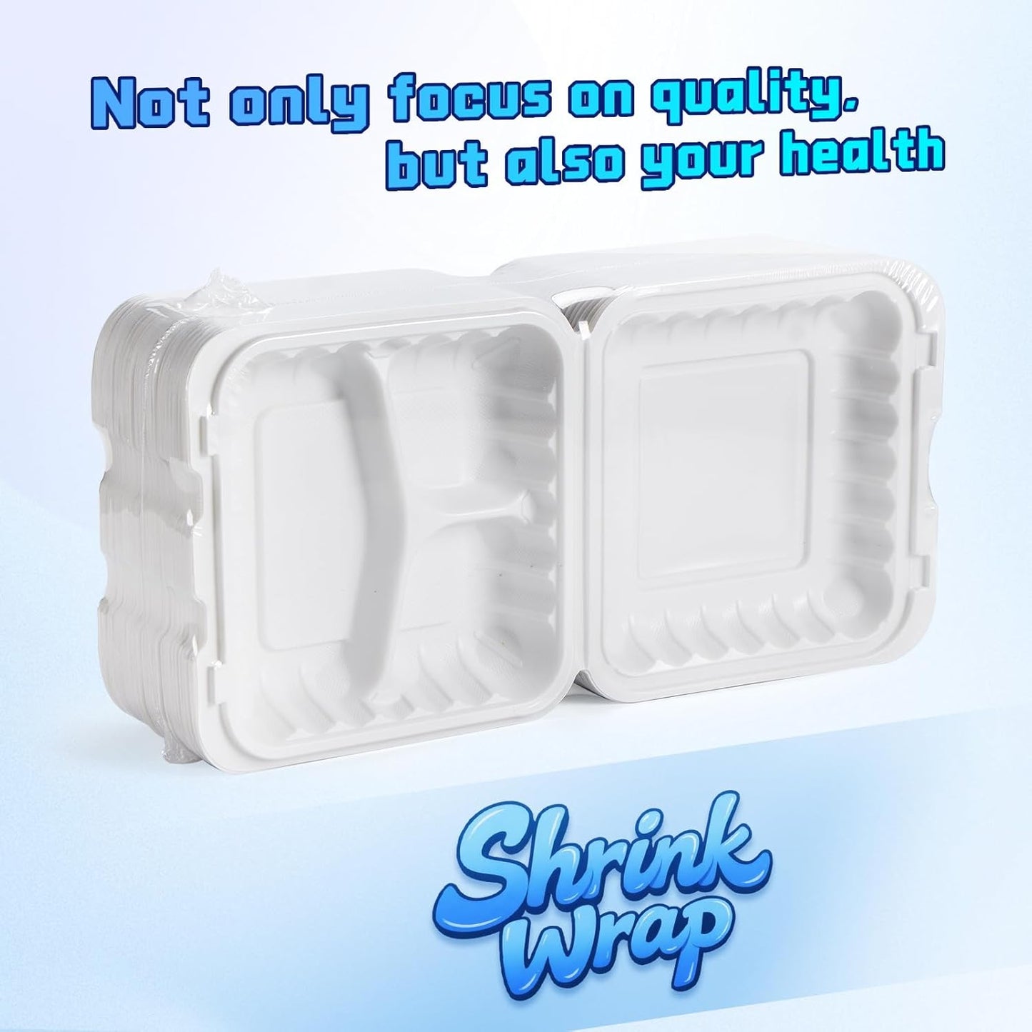 Contenedor comida 8pulg 34oz 3 secciones taza papel 12oz blanca