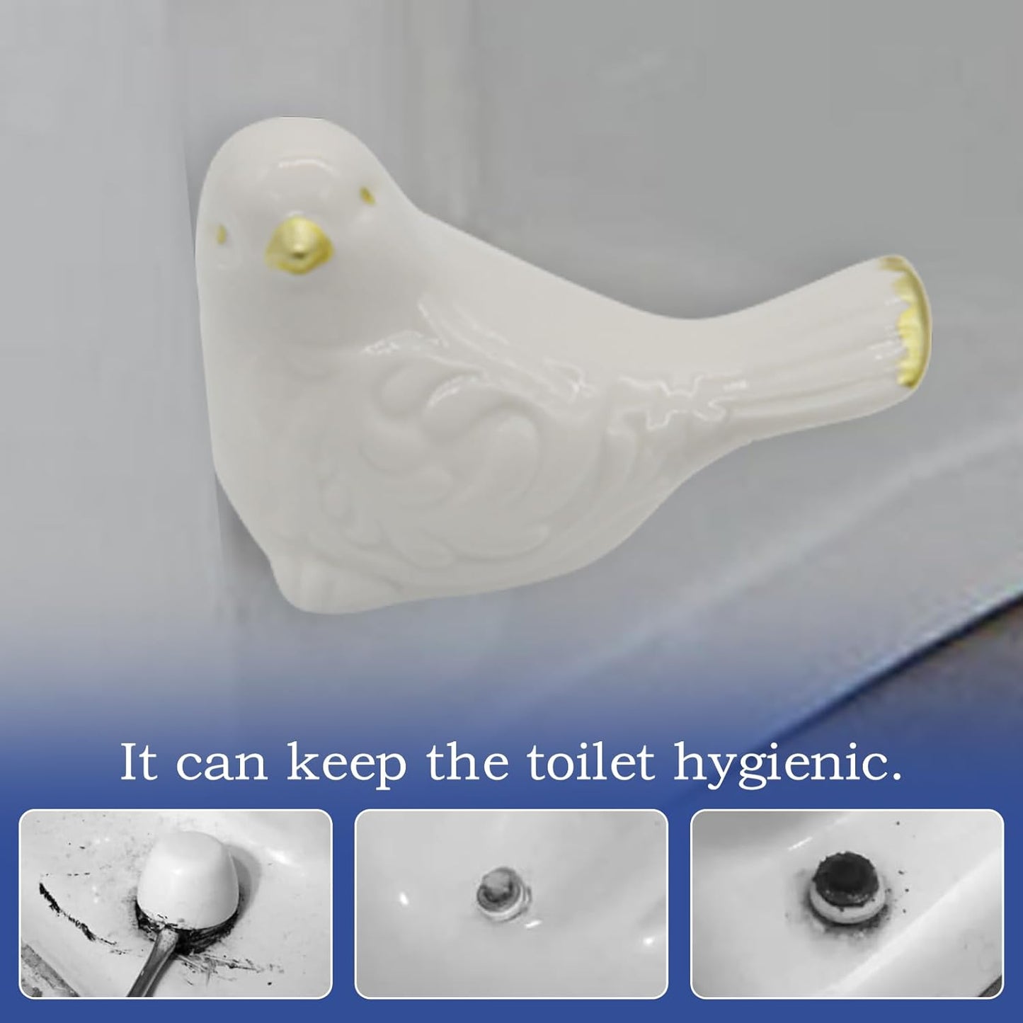 2 Pzas Decoración Perno Inodoro Estilo Pájaro Blanco