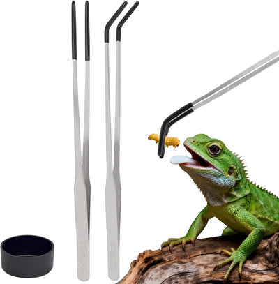 3 Pzas Pinzas Alimentación Reptiles Acero Inox 10.62pulg