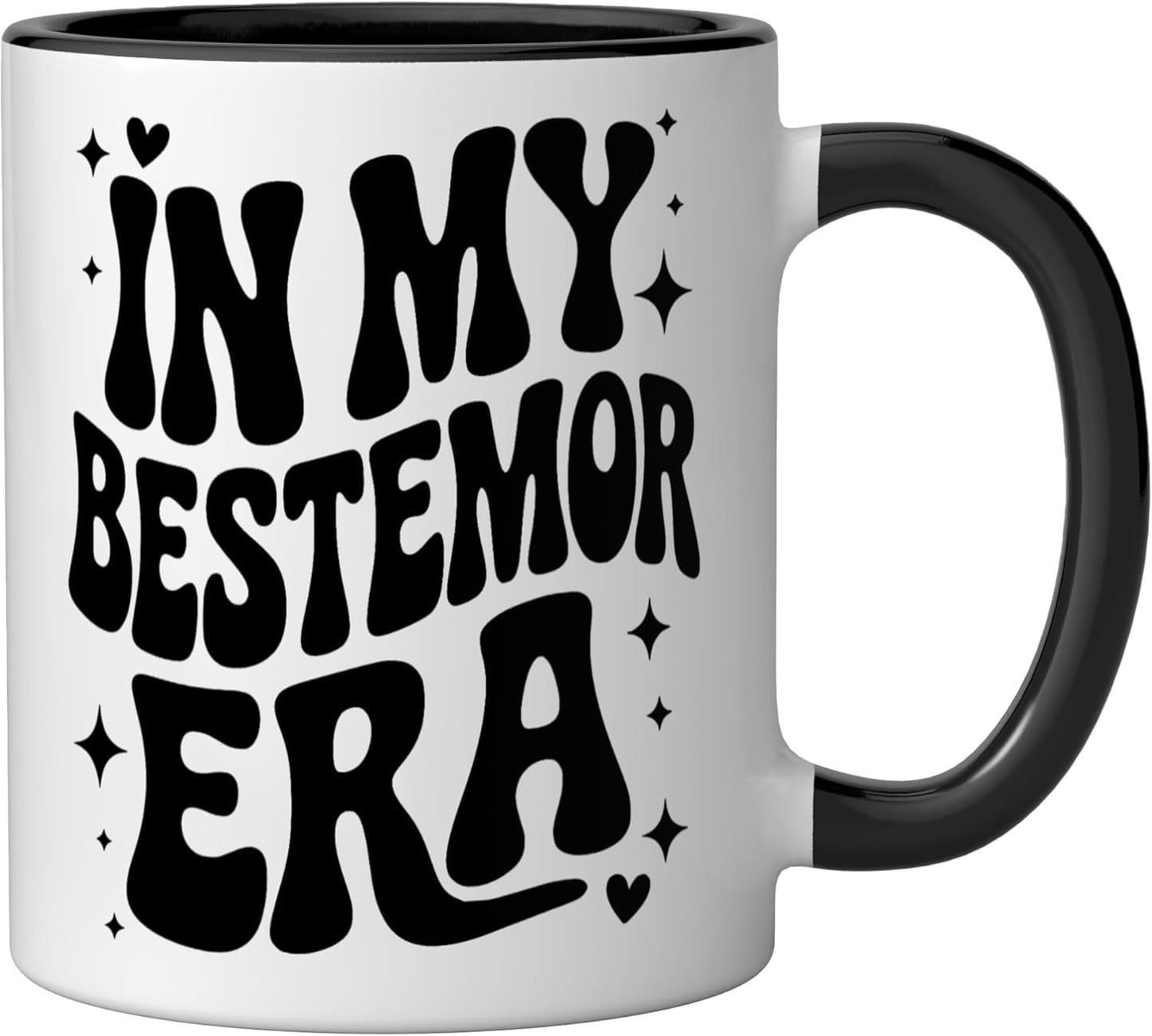 Taza Cerámica Escandinava Con Dibujo Abuela Negro/Blanco