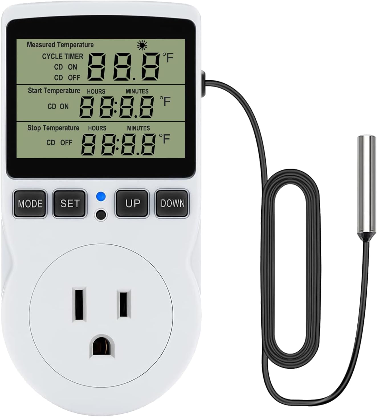Termostato enchufable digital para calefacción y refrigeración