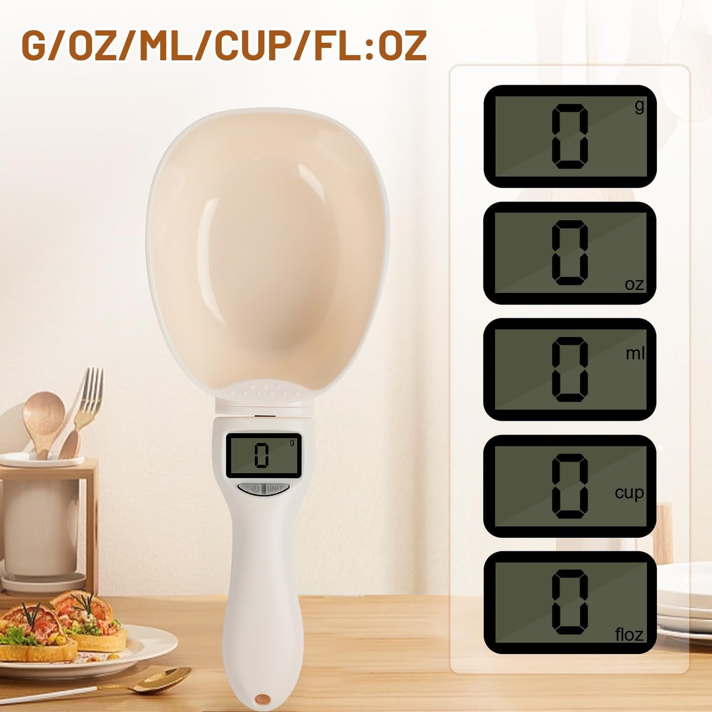 Cuchara medidora digital con pantalla LCD para hornear cocinar