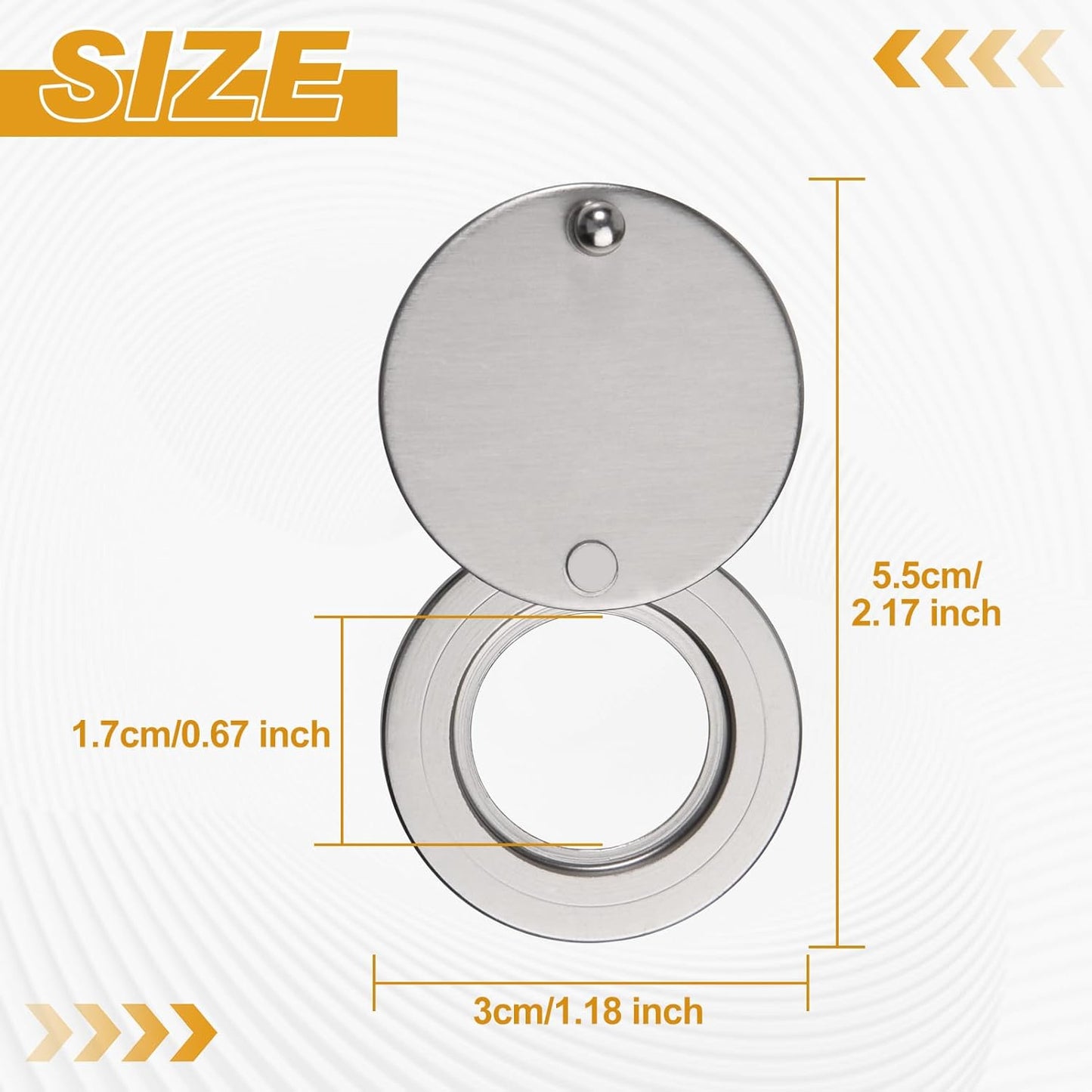 Cubierta mirilla latón macizo autoadhesiva para puerta 5/8pulg
