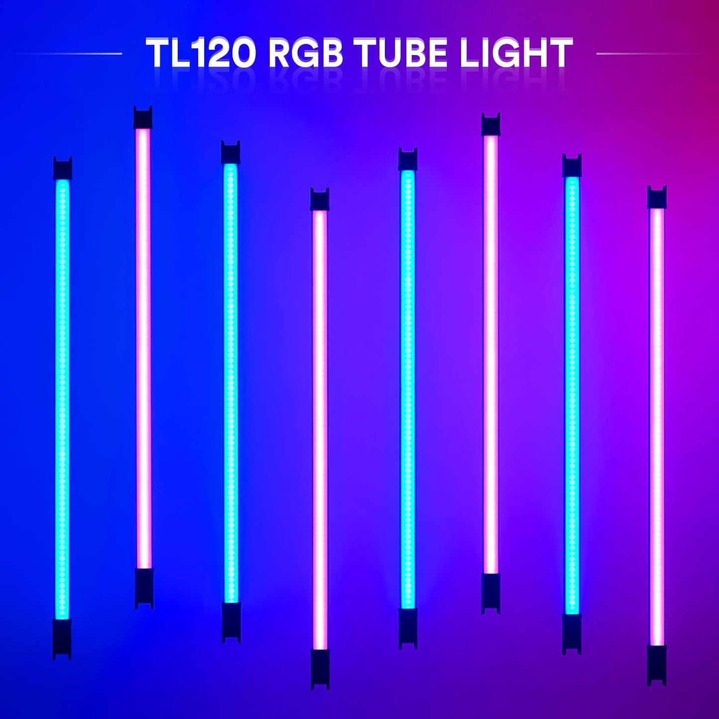 Luz RGB LED regulable 2700K-6500K con batería 5200mAh y control DMX