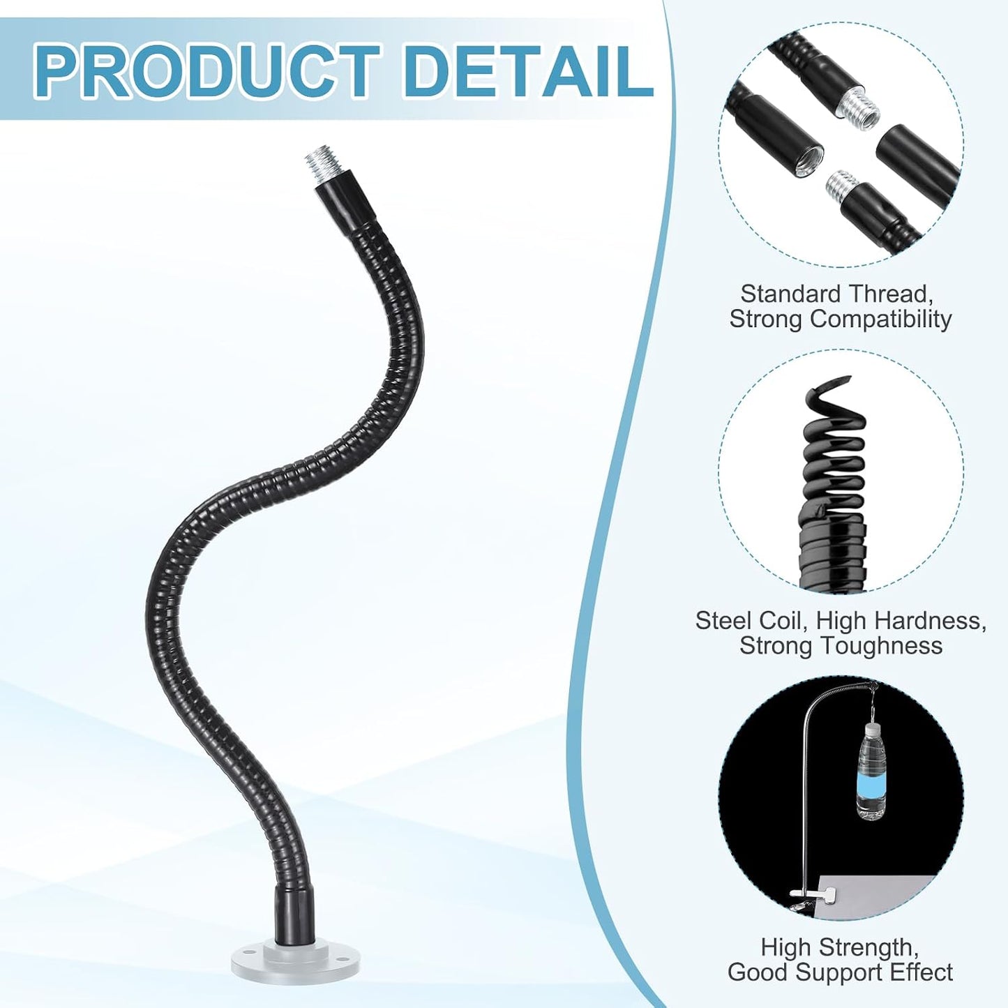 Cuello cisne 7.9pulg rosca 3/8 pulg manguera metal flexible