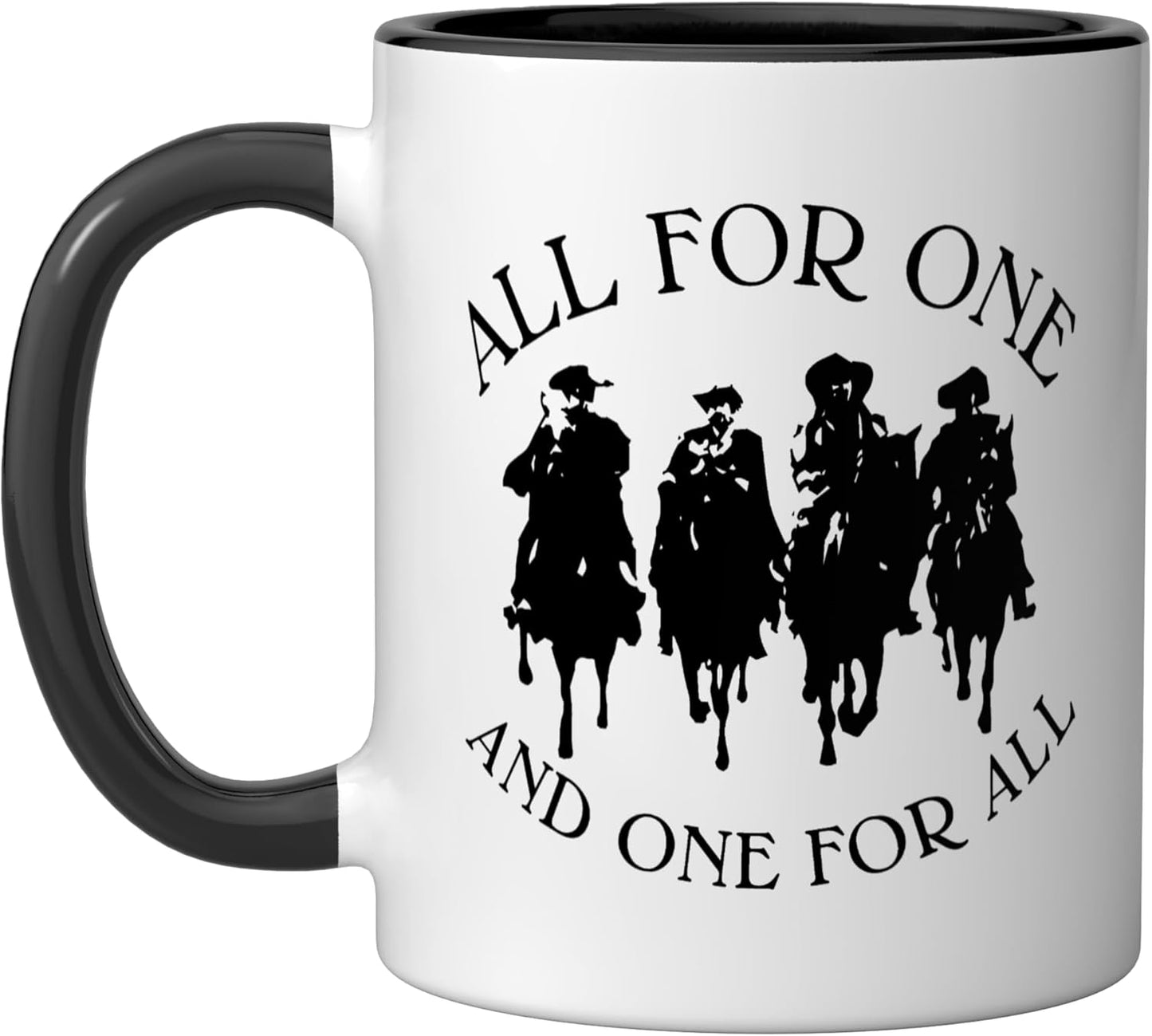 Taza Cerámica 3 Mosqueteros Dumas Negro/Blanco