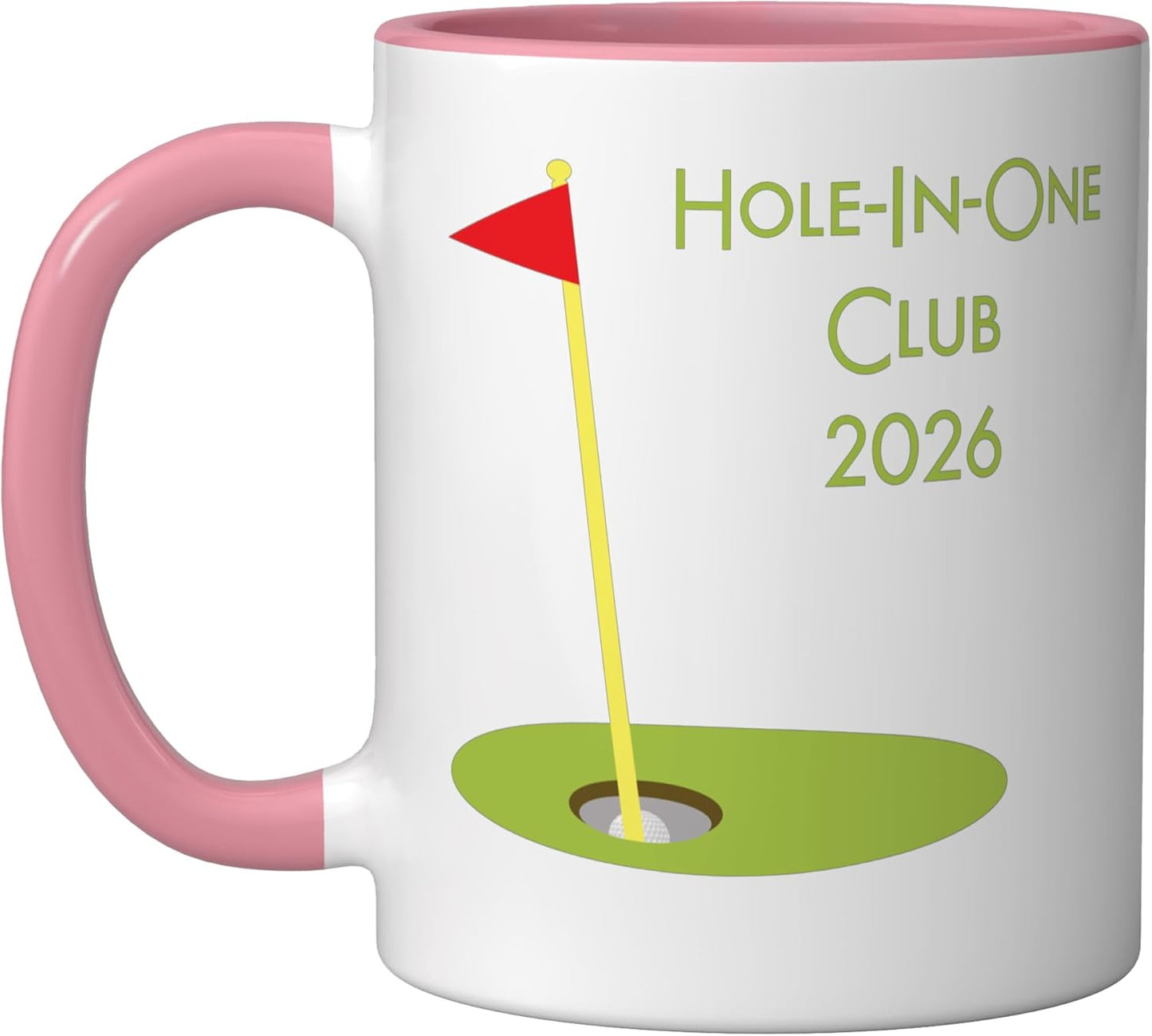 Taza Cerámica Golf Hole In One Rosa/Blanca