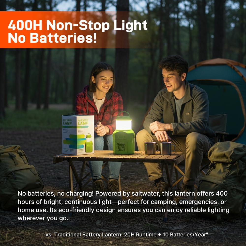 Lámpara emergencia LED agua salada portátil