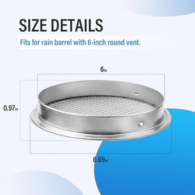 Filtro barril lluvia malla fina 6pulg aluminio