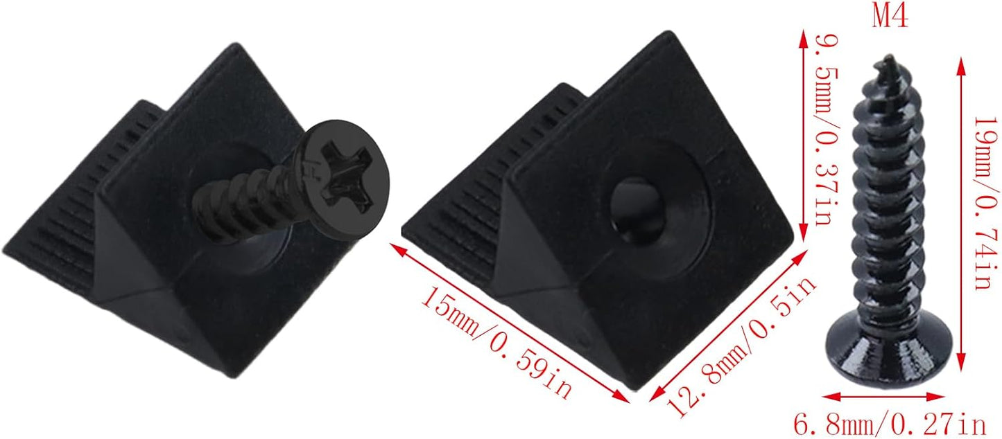 100 Cuñas Plástico Soporte Cajón Ángulo Negro