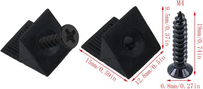 100 Cuñas Plástico Soporte Cajón Ángulo Negro