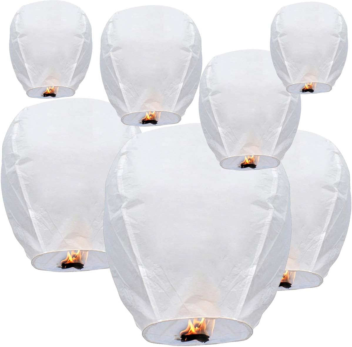 Pack 10 Linternas Papel Blanco para Fiesta Interior Exterior
