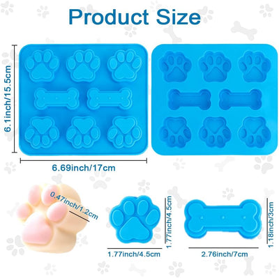 Moldes de silicona antiadherentes para hornear y congelar alimentos para perros