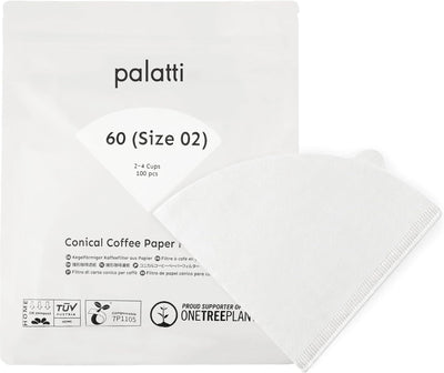60 Filtros Cónicos Café Tamaño 02 con Bolsa Resellable