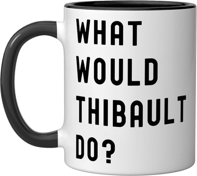 Taza de cerámica What Would Thibault Do? Negro/Blanco