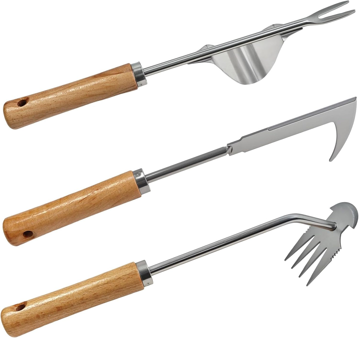 3 Pzas Extractor Malezas Acero Inox Multiuso Jardín