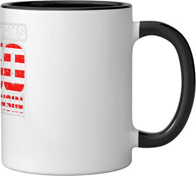 Taza Cerámica Bandera EE.UU. Wisconsin 4 de Julio Negro/Blanco