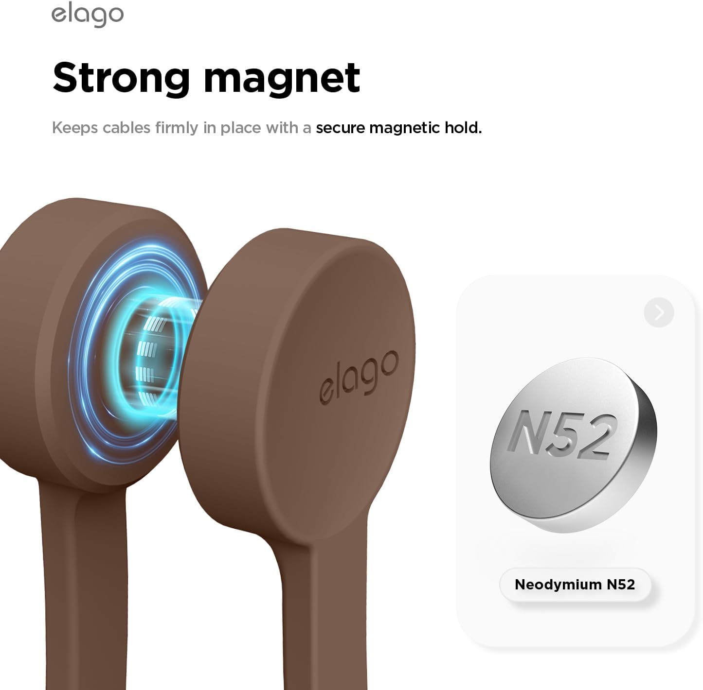 3 Pzas Organiz. Cables Magnéticos Silicón Reutilizable