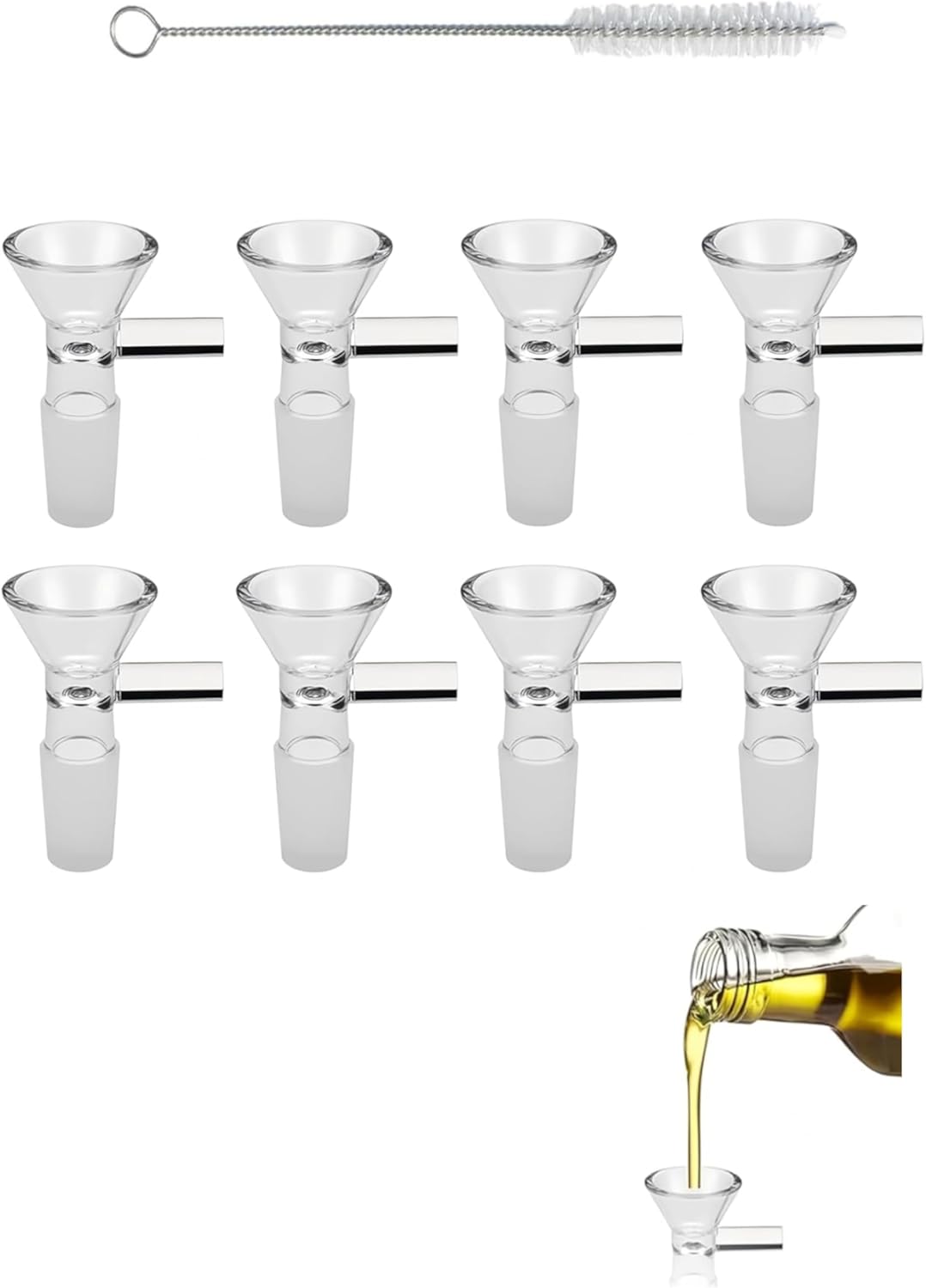 Embudos de vidrio transparente con asa para cocina y laboratorio