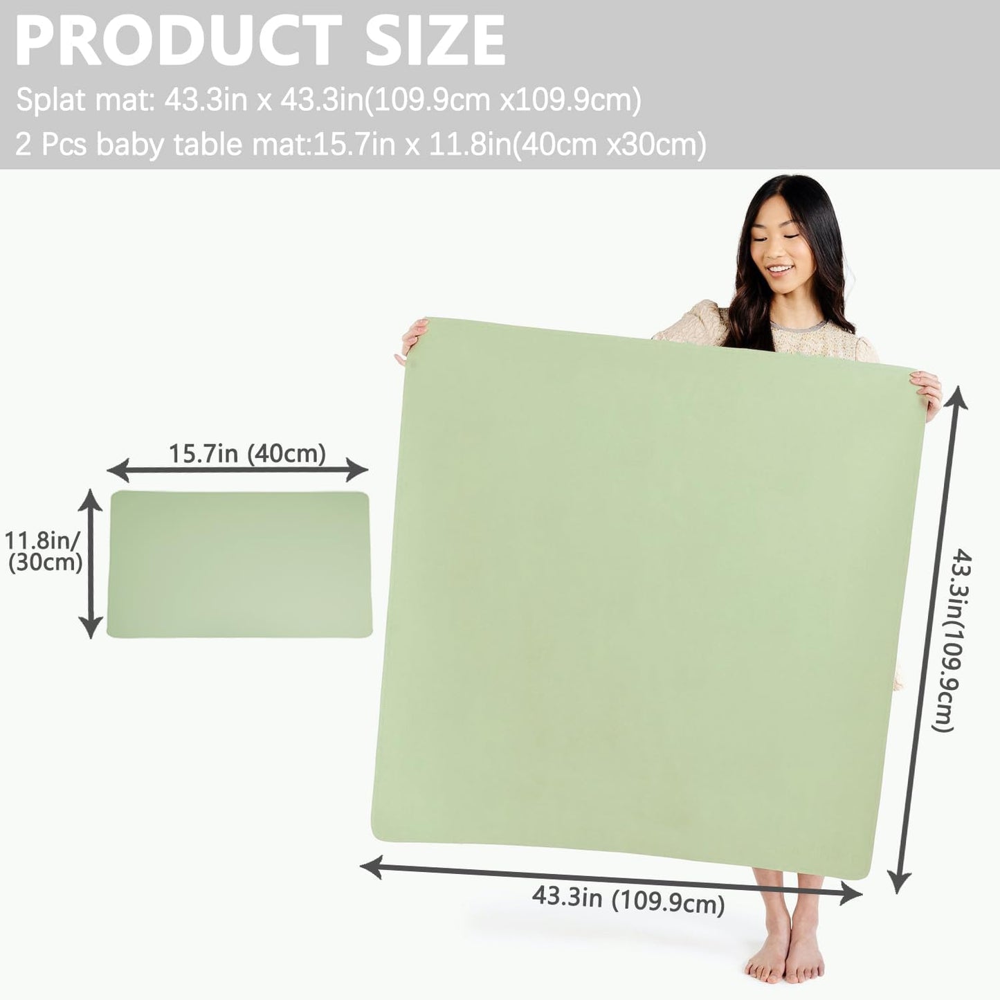 Tapete salpicaduras bebé para silla alta impermeable de piel vegana con 2 tapetes de mesa