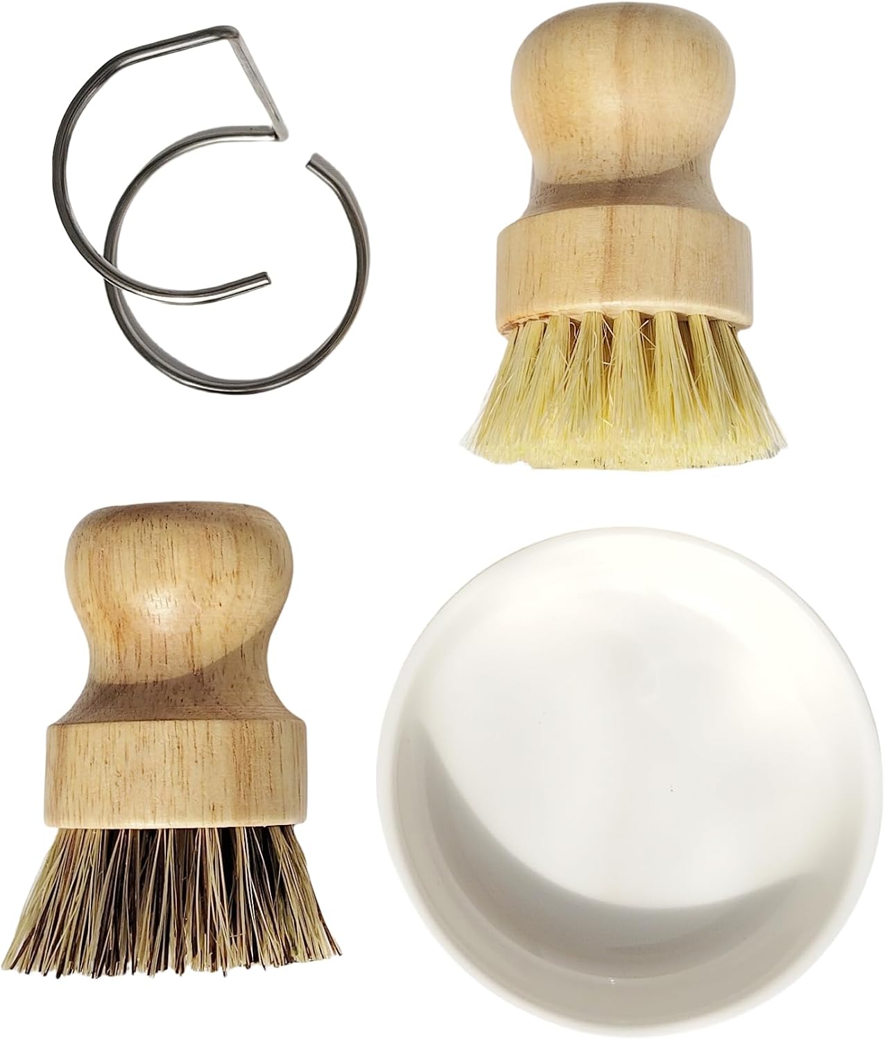 Cepillo bambú para maceta y cocina con cerdas duras y sisal