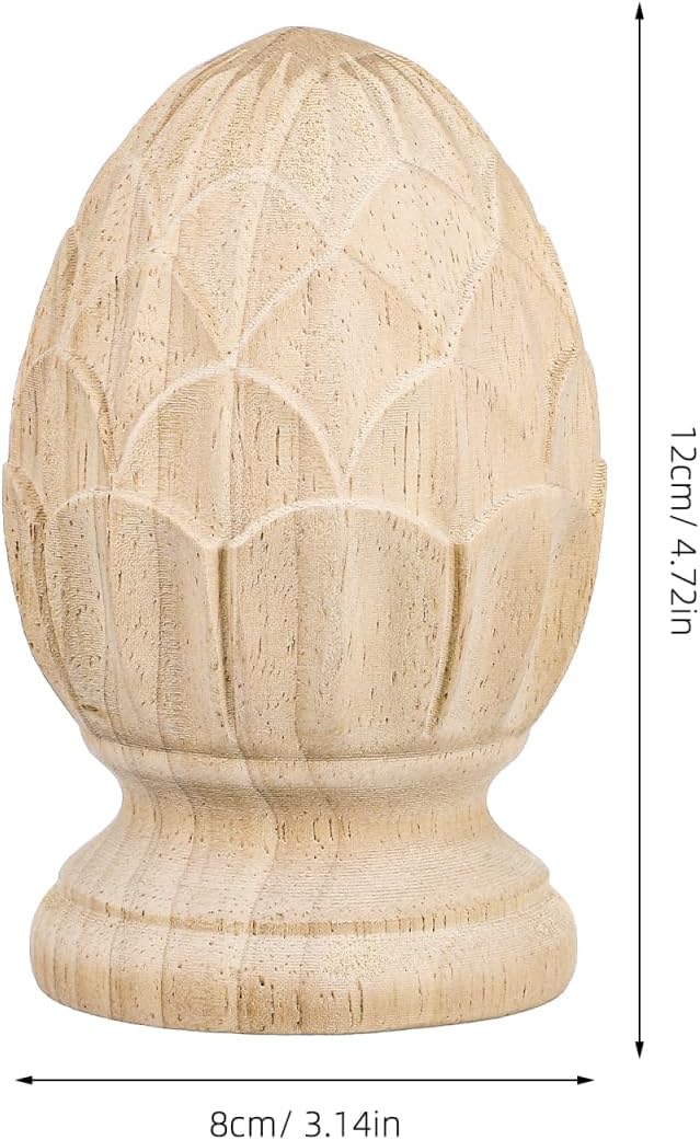 Cabezal decorativo de piña madera para cama y valla 4.72pulg