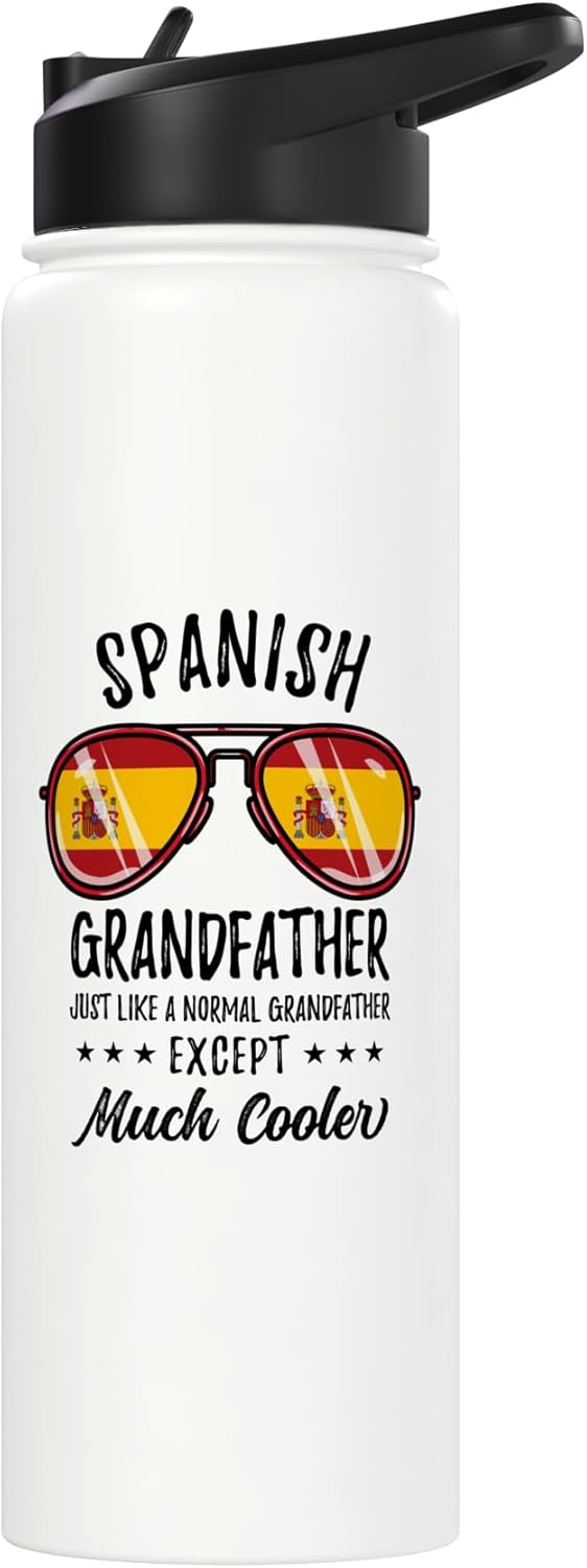 Botella de agua acero inoxidable aislada para abuelo