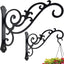 2 Soportes Pared Hierro Negro 12pulg para Plantas y Linternas