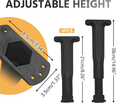 4 Pzas patas soporte ajustables 8.3-14.5pulg silenciosas duraderas