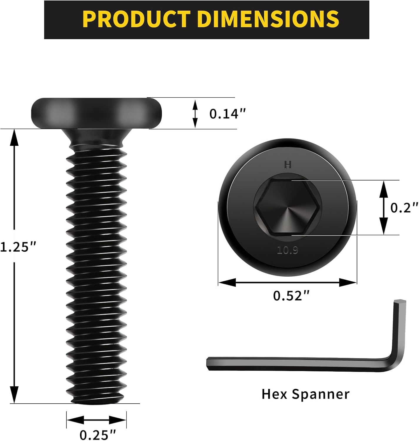 Tornillos Allen 1/4-20 x 1-1/4 pulg set 25 con llave