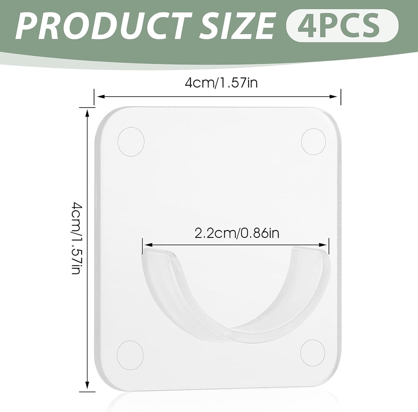 4 Soportes Adhesivos para Barra Cortina Ducha Sin Perforar
