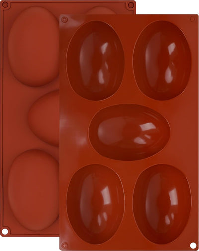2 Moldes Silicona 5 Cavidades Huevos Hornear Chocolate Dulces