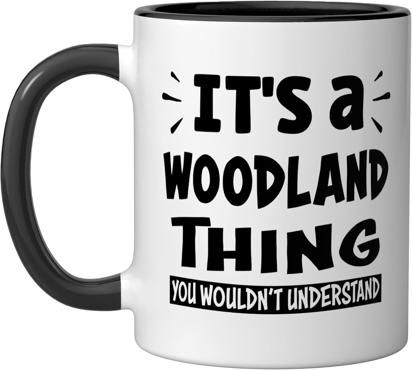 Taza cerámica Woodland Lovers en negro/blanco