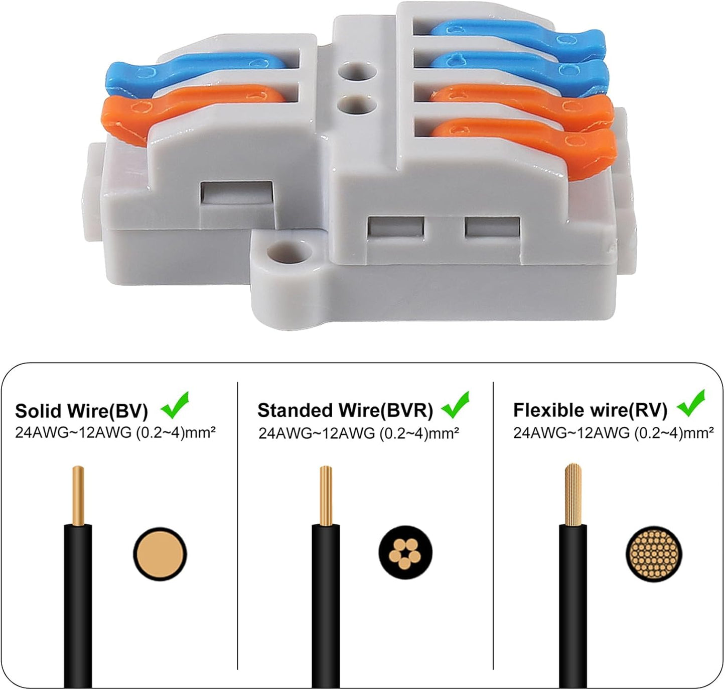 Conectores cable 2en4 compactos conexión rápida