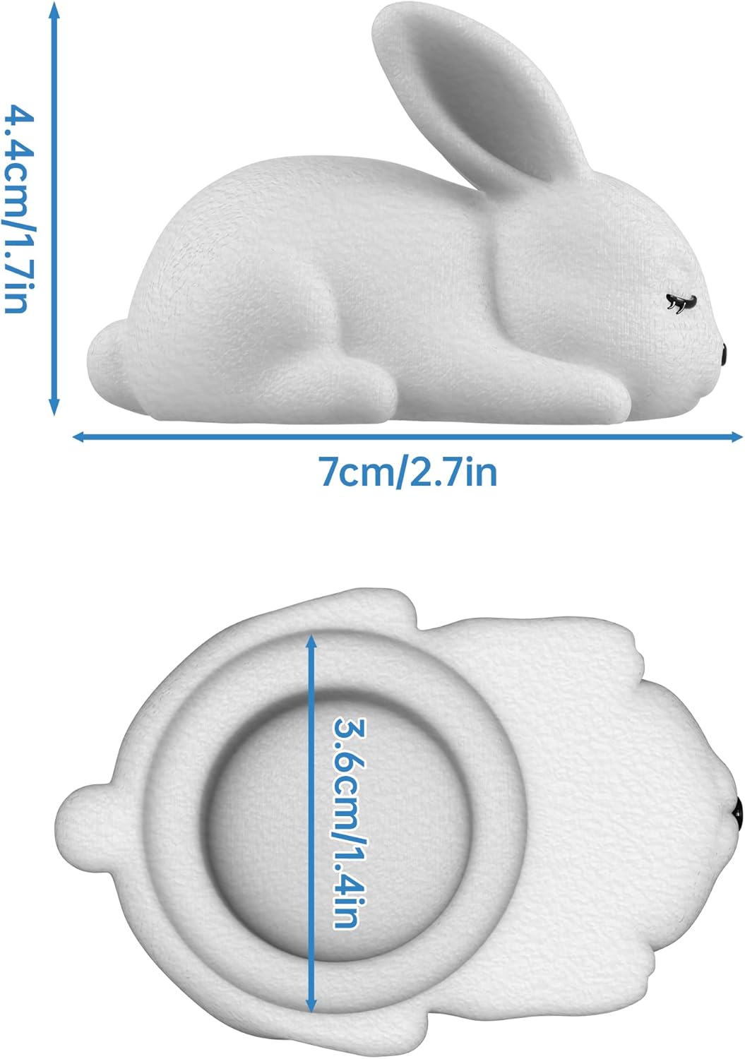 2 Tapas Impresas 3D para Pernos Inodoro Conejo Decorativas