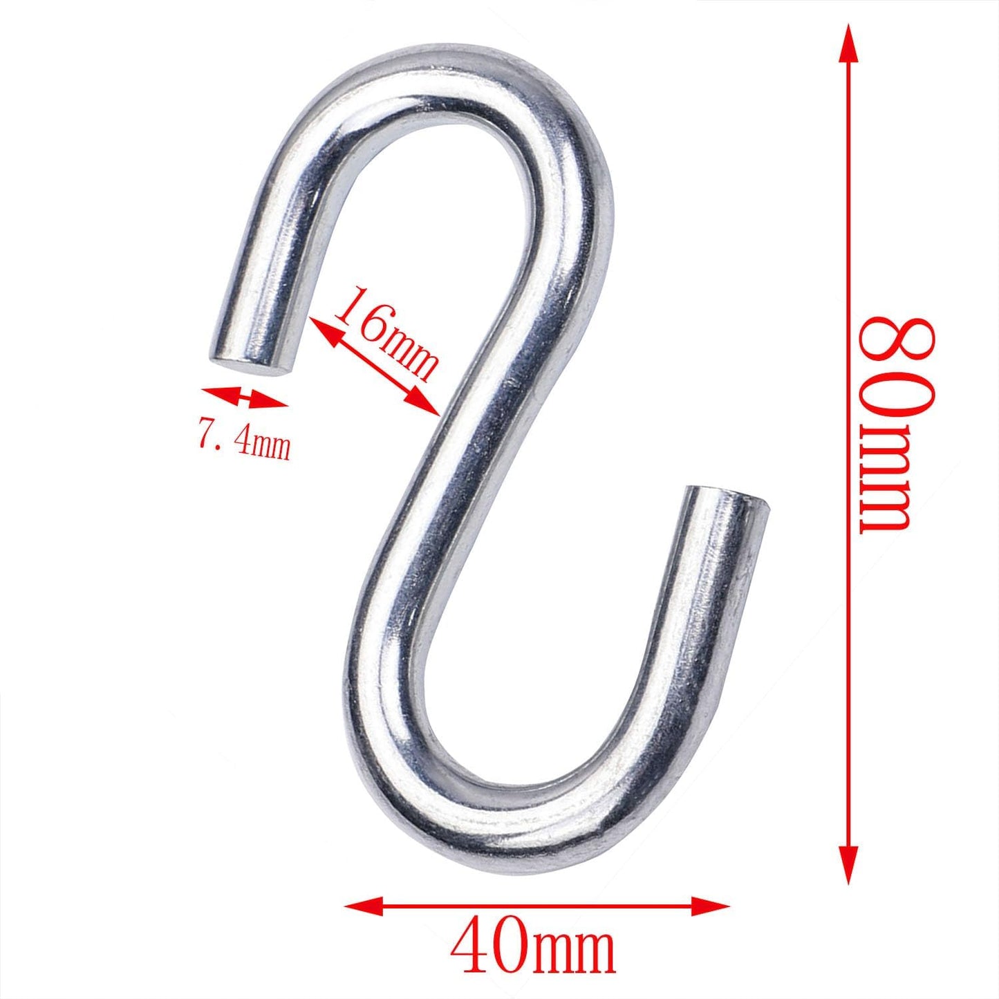 4 Pzas Gancho Acero Inox 3.2pulg para Colgar Macetas